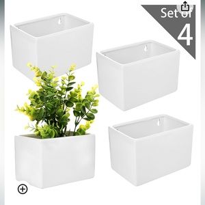 Set of four square planters - White - New in box